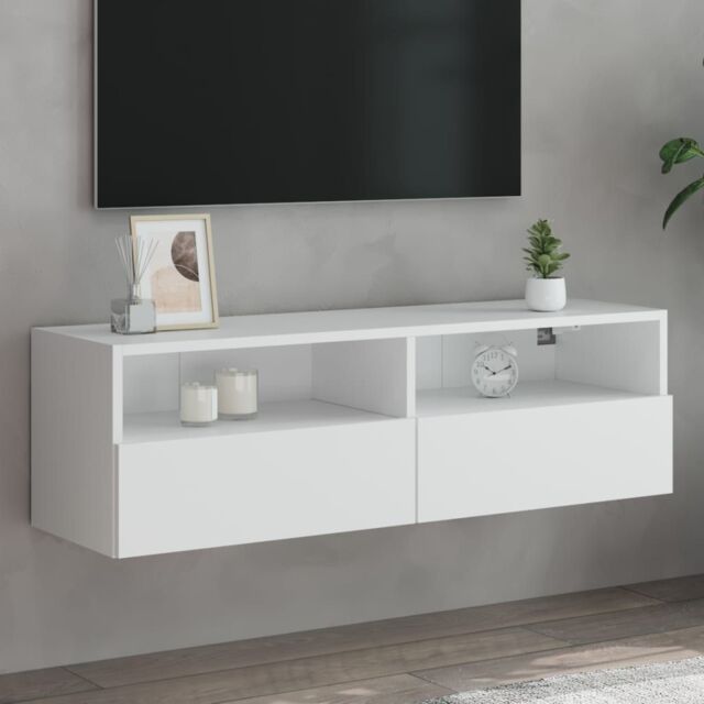 Berkfield Home TV Wall Cabinet White 100x30x30 cm Engineered Wood - Size: 100 x 30 x 30 cm - image 1
