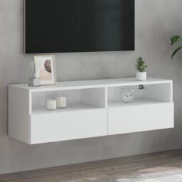 Berkfield Home TV Wall Cabinet White 100x30x30 cm Engineered Wood - Size: 100 x 30 x 30 cm - thumbnail 1