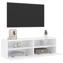 Berkfield Home TV Wall Cabinet White 100x30x30 cm Engineered Wood - Size: 100 x 30 x 30 cm - thumbnail 5