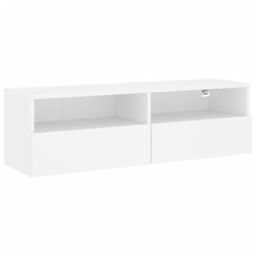 Berkfield Home TV Wall Cabinet White 100x30x30 cm Engineered Wood - Size: 100 x 30 x 30 cm - thumbnail 2