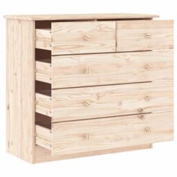 Berkfield Home Chest of Drawers ALTA 77x35x73 cm Solid Wood Pine in Brown - Size: 77 x 35 x 73 cm - thumbnail 3