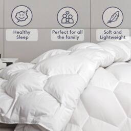 The White Stone All-Season Duvet, 250 gsm, Hypoallergenic Microfiber - 210 x 240 cm in White - Size: Single - thumbnail 4
