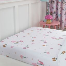 Happy Linen Company Kids Enchanted Forest Unicorn Fitted Sheet in Pink - Size: Double Fitted - thumbnail 2