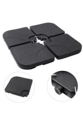 Living and Home Black HDPE Square Cantilever Parasol Base Weight - 4pc 48mm Portable Garden Umbrella Base, 60/80KG Fillable for Parasols - thumbnail 4