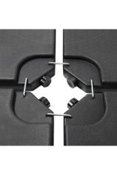 Living and Home Black HDPE Square Cantilever Parasol Base Weight - 4pc 48mm Portable Garden Umbrella Base, 60/80KG Fillable for Parasols - thumbnail 7