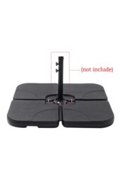 Living and Home Black HDPE Square Cantilever Parasol Base Weight - 4pc 48mm Portable Garden Umbrella Base, 60/80KG Fillable for Parasols - thumbnail 3