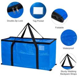 SPETLEK 90L Moving Bags 8 Pack in Blue - thumbnail 3