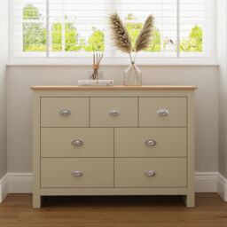 GFW Lancaster 7 Drawer Chest in Cream - thumbnail 1
