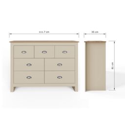 GFW Lancaster 7 Drawer Chest in Cream - thumbnail 7