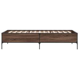 Berkfield Home Bed Frame without Mattress Brown Oak 90x190 cm Single - thumbnail 5