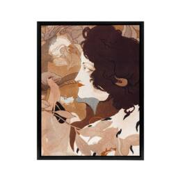 "Artery8 Femme Fatale Portrait Painting Framed Canvas Wall Art Print de Feure in Brown - Size: W12"" x H16""" - thumbnail 1