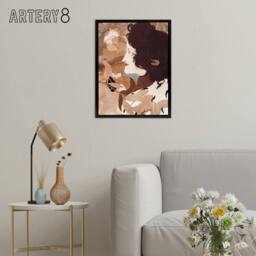 "Artery8 Femme Fatale Portrait Painting Framed Canvas Wall Art Print de Feure in Brown - Size: W12"" x H16""" - thumbnail 3