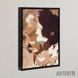 "Artery8 Femme Fatale Portrait Painting Framed Canvas Wall Art Print de Feure in Brown - Size: W12"" x H16""" - thumbnail 2