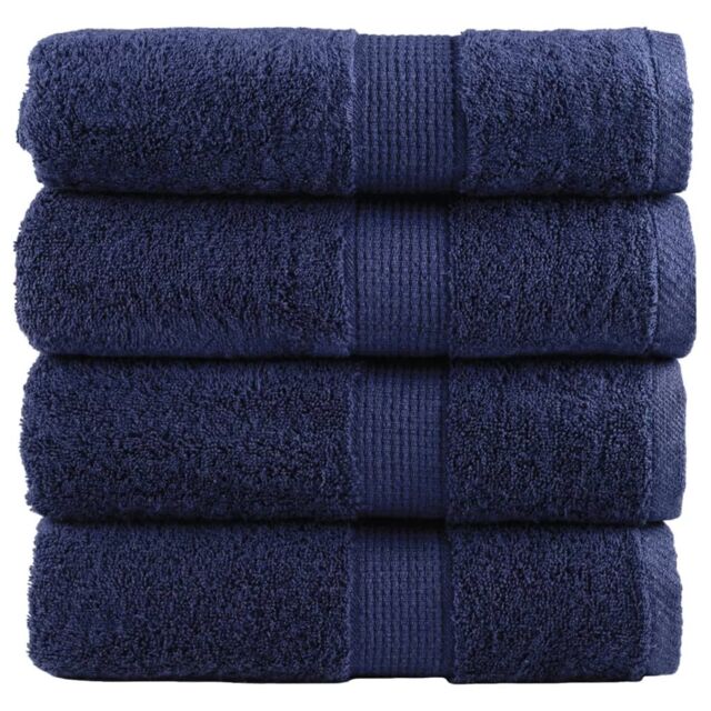 Berkfield Home Premium Guest Towels SOLUND 4pcs Navy Blue 30x50cm 600gsm - image 1