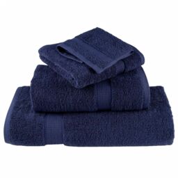 Berkfield Home Premium Guest Towels SOLUND 4pcs Navy Blue 30x50cm 600gsm - thumbnail 4