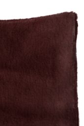 Orsina Navy Blue Faux Fur Square Cushion, Plush Feather Filled Decorative Pillow For Sofa Or Bed, Soft Faux-Suede in Red - thumbnail 4