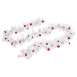 Berkfield Home Suitable Christmas Garland Decorated with Baubles White 10 m - thumbnail 4