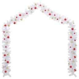 Berkfield Home Suitable Christmas Garland Decorated with Baubles White 10 m