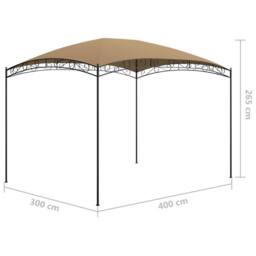 Berkfield Home Gazebo 3x4x2.65 m Taupe 180 g/m ² in Beige - thumbnail 5