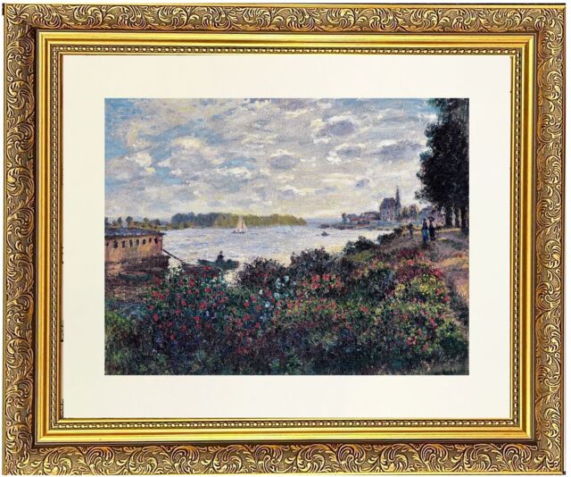 "Frames & Mirrors 4U Coastal 1 Mounted & Framed Print in Gold Dahlia Frame 11 x 9 Inch - Size: W11"" x H9""" - image 1