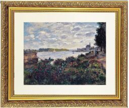 "Frames & Mirrors 4U Coastal 1 Mounted & Framed Print in Gold Dahlia Frame 11 x 9 Inch - Size: W11"" x H9"""
