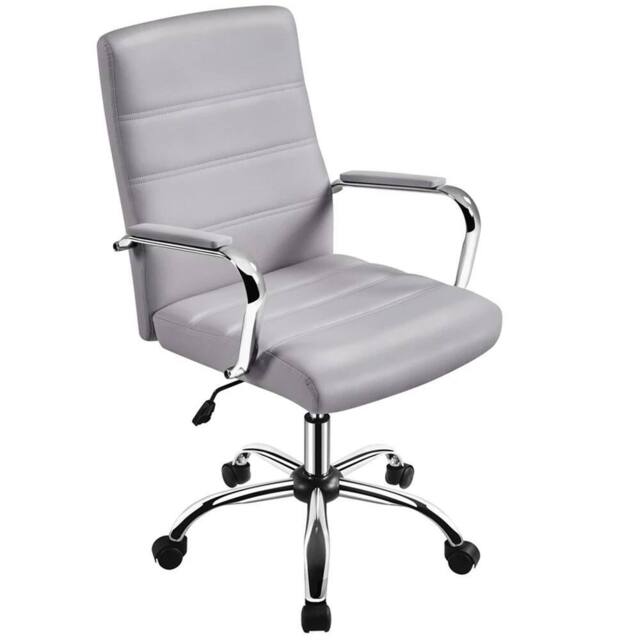 Kelvenix Home Office Chair Leather Light Gray in Light Grey - Size: 0.6m2 - image 1
