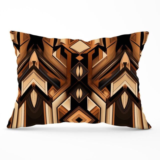 Warren Reed - Designer Black & Brown Intricate Pattern Cushions - Size: 45 cm x 45 cm - image 1