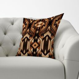 Warren Reed - Designer Black & Brown Intricate Pattern Cushions - Size: 45 cm x 45 cm - thumbnail 2
