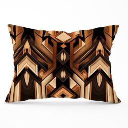 Warren Reed - Designer Black & Brown Intricate Pattern Cushions - Size: 45 cm x 45 cm