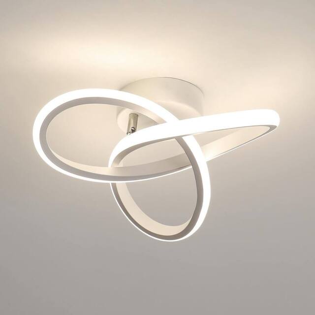 Goeco Modern LED Ceiling Light Creative Flower Shape Ceiling Light 4500K in White - Size: 10 inches - image 1