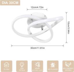 Goeco Modern LED Ceiling Light Creative Flower Shape Ceiling Light 4500K in White - Size: 10 inches - thumbnail 5