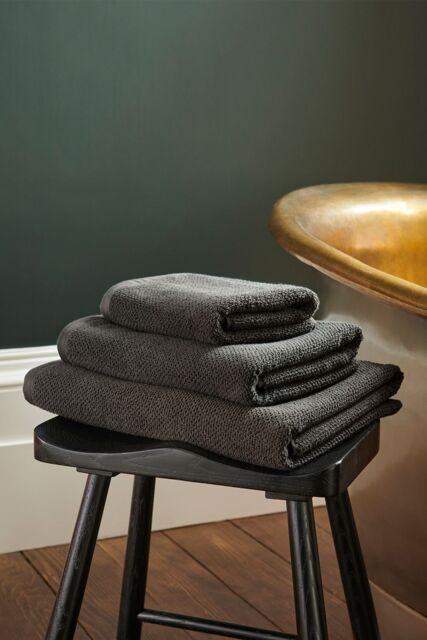 CHRISTY 'Brixton' Luxury Textured 100% Cotton Towels in Black - image 1