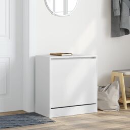 Berkfield Home Shoe Cabinet White 60x34x63.5 cm Engineered Wood - thumbnail 3