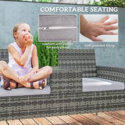Wyld Haus Cofi Dark Grey 2 Seater Rattan Chair with Integrated Centre Table in Charcoal - thumbnail 6