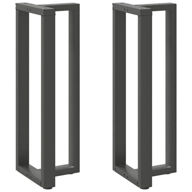 Berkfield Home Bar Table Legs T-Shaped¬†2 pcs Anthracite 40x35x(110-111) cm Steel in Black - image 1