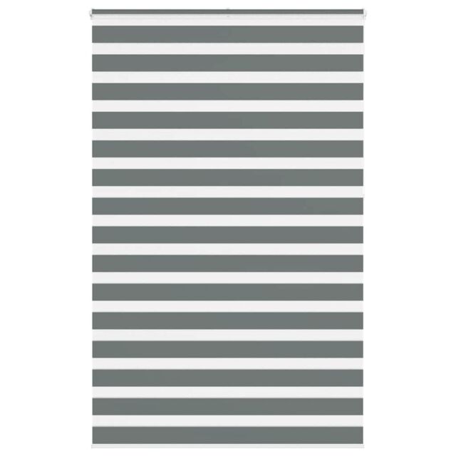 Berkfield Home Zebra Blind Dark Grey 140x230 cm Fabric Width 135.9 cm Polyester - image 1