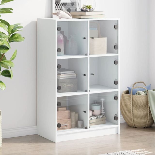 Berkfield Home Highboard with Doors White 68x37x109 cm Engineered Wood - Size: 68 x 37 x 109 cm - image 1