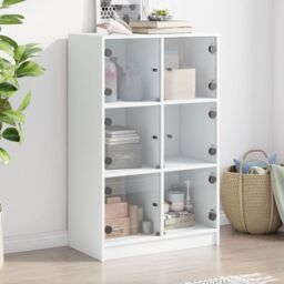 Berkfield Home Highboard with Doors White 68x37x109 cm Engineered Wood - Size: 68 x 37 x 109 cm - thumbnail 1