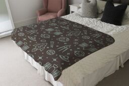 Benjamin Tate Design Planets & Stars Blanket in Natural - Size: 120 cm x 150 cm - thumbnail 3