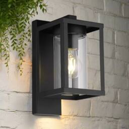 CGC Lighting Outside Wall Light Black Modern, E27 Bulb, Mains Powered, Garden, Porch, Patio Black - thumbnail 1