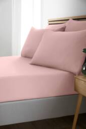Catherine Lansfield So Soft Non Iron Fitted Sheet in Pink - Size: Super King Fitted - thumbnail 1