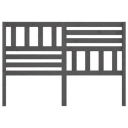 Berkfield Home Bed Headboard Grey 126x4x100 cm Solid Wood Pine - Size: 126 x 4 x 100 cm - thumbnail 4