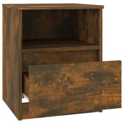 Berkfield Home Bedside Cabinet Smoked Oak 40x40x50 cm Engineered Wood in Brown - Size: 40 x 40 x 50 cm - thumbnail 5