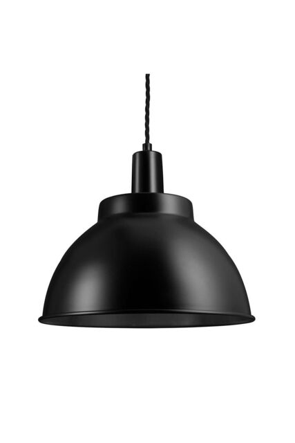 Industville Sleek Dome Pendant, 13 Inch, Black, Black Holder - image 1