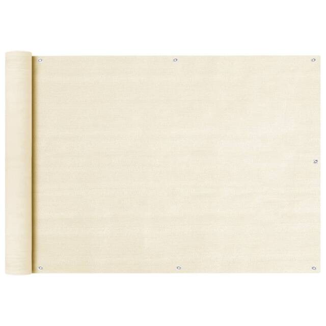 Berkfield Home Balcony Screen Cream 75x300 cm HDPE in Beige - image 1