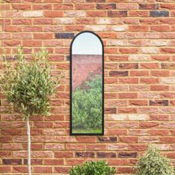 "MirrorOutlet Black Metal Framed Arched Garden Wall Mirror 47"" X 16"" (120CM X 40CM) - Size: 1 Pack" - thumbnail 6
