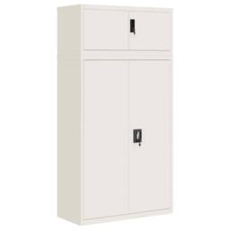 Berkfield Home File Cabinet White 90x40x180 cm Steel - Size: 90 x 40 x 180 cm