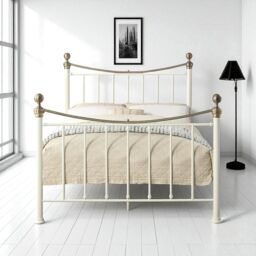 OAT Home Hampstead Traditional Style Metal Bed Frame in White - Size: Single - thumbnail 2