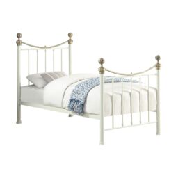 OAT Home Hampstead Traditional Style Metal Bed Frame in White - Size: Single - thumbnail 7