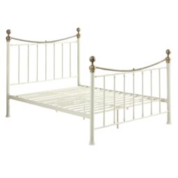 OAT Home Hampstead Traditional Style Metal Bed Frame in White - Size: Single - thumbnail 6
